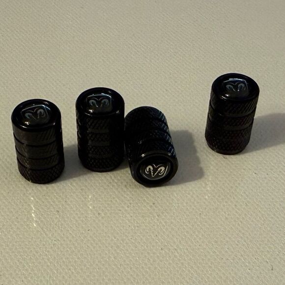 Dodge Ram Valve Stem Caps in Black Set of 4 NWT - Picture 3 of 4